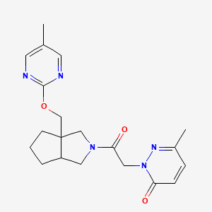 molecular formula C20H25N5O3 B6449276 2-[2-(3a-{[(5-methylpyrimidin-2-yl)oxy]methyl}-octahydrocyclopenta[c]pyrrol-2-yl)-2-oxoethyl]-6-methyl-2,3-dihydropyridazin-3-one CAS No. 2549035-93-8