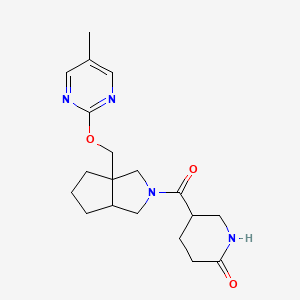 molecular formula C19H26N4O3 B6449284 5-(3a-{[(5-methylpyrimidin-2-yl)oxy]methyl}-octahydrocyclopenta[c]pyrrole-2-carbonyl)piperidin-2-one CAS No. 2549038-50-6