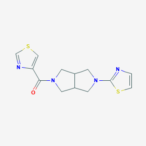 molecular formula C13H14N4OS2 B6449309 2-[5-(1,3-thiazole-4-carbonyl)-octahydropyrrolo[3,4-c]pyrrol-2-yl]-1,3-thiazole CAS No. 2549028-86-4
