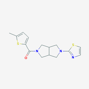 molecular formula C15H17N3OS2 B6449316 2-[5-(5-methylthiophene-2-carbonyl)-octahydropyrrolo[3,4-c]pyrrol-2-yl]-1,3-thiazole CAS No. 2549024-05-5