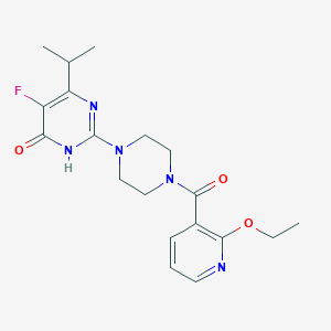 molecular formula C19H24FN5O3 B6449334 2-[4-(2-ethoxypyridine-3-carbonyl)piperazin-1-yl]-5-fluoro-6-(propan-2-yl)-3,4-dihydropyrimidin-4-one CAS No. 2549035-73-4