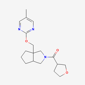 molecular formula C18H25N3O3 B6449350 5-methyl-2-{[2-(oxolane-3-carbonyl)-octahydrocyclopenta[c]pyrrol-3a-yl]methoxy}pyrimidine CAS No. 2549022-74-2