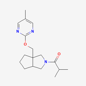 molecular formula C17H25N3O2 B6449356 1-(3a-{[(5-methylpyrimidin-2-yl)oxy]methyl}-octahydrocyclopenta[c]pyrrol-2-yl)-2-methylpropan-1-one CAS No. 2548984-75-2