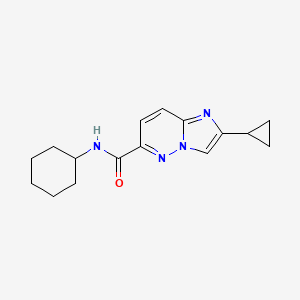 molecular formula C16H20N4O B6449362 N-cyclohexyl-2-cyclopropylimidazo[1,2-b]pyridazine-6-carboxamide CAS No. 2549037-08-1