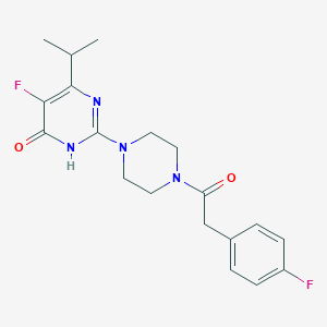 5-fluoro-2-{4-[2-(4-fluorophenyl)acetyl]piperazin-1-yl}-6-(propan-2-yl)-3,4-dihydropyrimidin-4-one