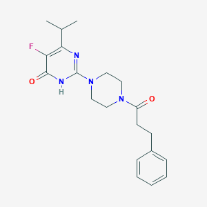 molecular formula C20H25FN4O2 B6449374 5-fluoro-2-[4-(3-phenylpropanoyl)piperazin-1-yl]-6-(propan-2-yl)-3,4-dihydropyrimidin-4-one CAS No. 2549049-16-1
