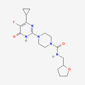 molecular formula C17H24FN5O3 B6449379 4-(4-cyclopropyl-5-fluoro-6-oxo-1,6-dihydropyrimidin-2-yl)-N-[(oxolan-2-yl)methyl]piperazine-1-carboxamide CAS No. 2549040-64-2