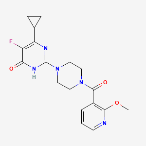 molecular formula C18H20FN5O3 B6449380 6-cyclopropyl-5-fluoro-2-[4-(2-methoxypyridine-3-carbonyl)piperazin-1-yl]-3,4-dihydropyrimidin-4-one CAS No. 2549050-13-5