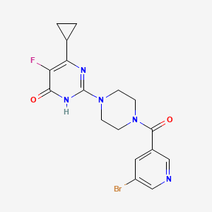 molecular formula C17H17BrFN5O2 B6449384 2-[4-(5-bromopyridine-3-carbonyl)piperazin-1-yl]-6-cyclopropyl-5-fluoro-3,4-dihydropyrimidin-4-one CAS No. 2548993-29-7