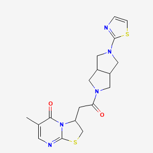 molecular formula C18H21N5O2S2 B6449406 6-methyl-3-{2-oxo-2-[5-(1,3-thiazol-2-yl)-octahydropyrrolo[3,4-c]pyrrol-2-yl]ethyl}-2H,3H,5H-[1,3]thiazolo[3,2-a]pyrimidin-5-one CAS No. 2549044-77-9