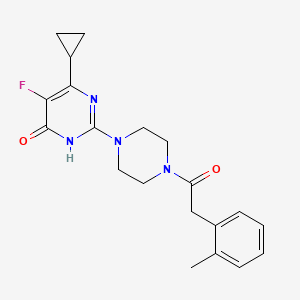 molecular formula C20H23FN4O2 B6449421 6-cyclopropyl-5-fluoro-2-{4-[2-(2-methylphenyl)acetyl]piperazin-1-yl}-3,4-dihydropyrimidin-4-one CAS No. 2548991-16-6