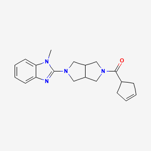 molecular formula C20H24N4O B6449430 2-[5-(cyclopent-3-ene-1-carbonyl)-octahydropyrrolo[3,4-c]pyrrol-2-yl]-1-methyl-1H-1,3-benzodiazole CAS No. 2640934-80-9