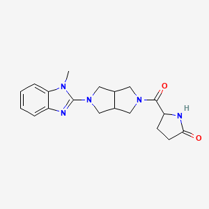 molecular formula C19H23N5O2 B6449437 5-[5-(1-methyl-1H-1,3-benzodiazol-2-yl)-octahydropyrrolo[3,4-c]pyrrole-2-carbonyl]pyrrolidin-2-one CAS No. 2548975-59-1