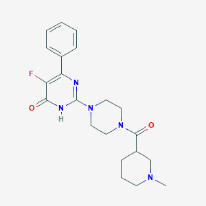 molecular formula C21H26FN5O2 B6449440 5-fluoro-2-[4-(1-methylpiperidine-3-carbonyl)piperazin-1-yl]-6-phenyl-3,4-dihydropyrimidin-4-one CAS No. 2549029-17-4