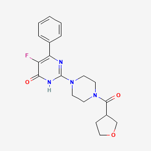 molecular formula C19H21FN4O3 B6449448 5-fluoro-2-[4-(oxolane-3-carbonyl)piperazin-1-yl]-6-phenyl-3,4-dihydropyrimidin-4-one CAS No. 2549005-02-7