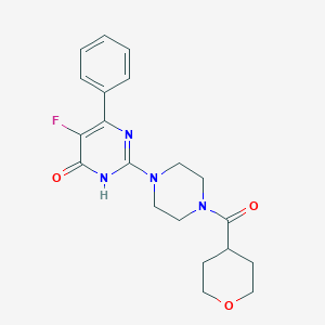 5-fluoro-2-[4-(oxane-4-carbonyl)piperazin-1-yl]-6-phenyl-3,4-dihydropyrimidin-4-one