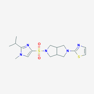molecular formula C16H23N5O2S2 B6449470 2-(5-{[1-methyl-2-(propan-2-yl)-1H-imidazol-4-yl]sulfonyl}-octahydropyrrolo[3,4-c]pyrrol-2-yl)-1,3-thiazole CAS No. 2549022-86-6