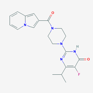 5-fluoro-2-[4-(indolizine-2-carbonyl)piperazin-1-yl]-6-(propan-2-yl)-3,4-dihydropyrimidin-4-one
