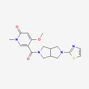 molecular formula C17H20N4O3S B6449494 4-methoxy-1-methyl-5-[5-(1,3-thiazol-2-yl)-octahydropyrrolo[3,4-c]pyrrole-2-carbonyl]-1,2-dihydropyridin-2-one CAS No. 2549014-13-1