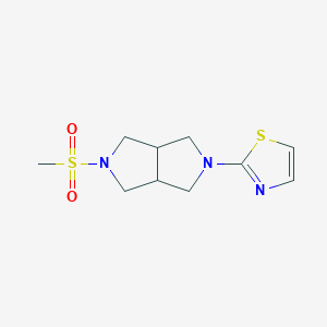 molecular formula C10H15N3O2S2 B6449502 2-{5-methanesulfonyl-octahydropyrrolo[3,4-c]pyrrol-2-yl}-1,3-thiazole CAS No. 2549008-77-5