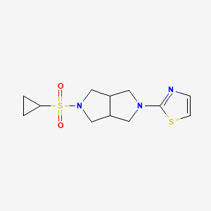 molecular formula C12H17N3O2S2 B6449510 2-[5-(cyclopropanesulfonyl)-octahydropyrrolo[3,4-c]pyrrol-2-yl]-1,3-thiazole CAS No. 2548992-37-4