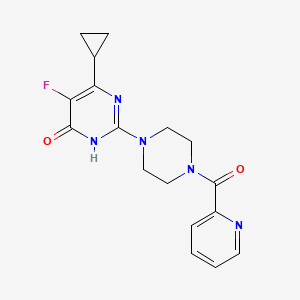 molecular formula C17H18FN5O2 B6449515 6-cyclopropyl-5-fluoro-2-[4-(pyridine-2-carbonyl)piperazin-1-yl]-3,4-dihydropyrimidin-4-one CAS No. 2548980-34-1