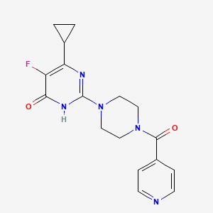 molecular formula C17H18FN5O2 B6449517 6-cyclopropyl-5-fluoro-2-[4-(pyridine-4-carbonyl)piperazin-1-yl]-3,4-dihydropyrimidin-4-one CAS No. 2548976-43-6