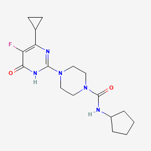 molecular formula C17H24FN5O2 B6449530 N-cyclopentyl-4-(4-cyclopropyl-5-fluoro-6-oxo-1,6-dihydropyrimidin-2-yl)piperazine-1-carboxamide CAS No. 2549011-57-4