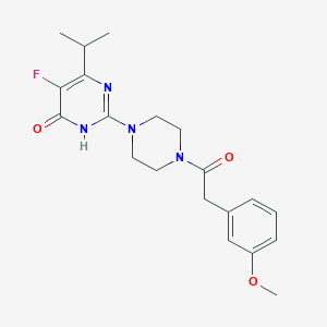 5-fluoro-2-{4-[2-(3-methoxyphenyl)acetyl]piperazin-1-yl}-6-(propan-2-yl)-3,4-dihydropyrimidin-4-one