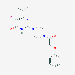 5-fluoro-2-[4-(2-phenoxyacetyl)piperazin-1-yl]-6-(propan-2-yl)-3,4-dihydropyrimidin-4-one