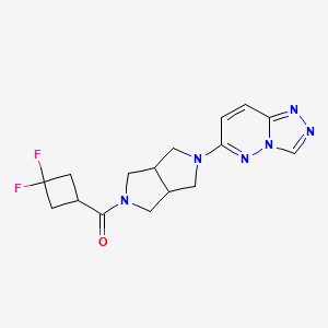 molecular formula C16H18F2N6O B6449568 2-(3,3-difluorocyclobutanecarbonyl)-5-{[1,2,4]triazolo[4,3-b]pyridazin-6-yl}-octahydropyrrolo[3,4-c]pyrrole CAS No. 2640884-85-9