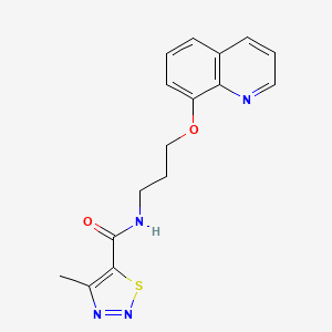 molecular formula C16H16N4O2S B6449573 4-methyl-N-[3-(quinolin-8-yloxy)propyl]-1,2,3-thiadiazole-5-carboxamide CAS No. 1234860-64-0