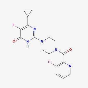 molecular formula C17H17F2N5O2 B6449584 6-cyclopropyl-5-fluoro-2-[4-(3-fluoropyridine-2-carbonyl)piperazin-1-yl]-3,4-dihydropyrimidin-4-one CAS No. 2549040-53-9