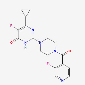 molecular formula C17H17F2N5O2 B6449587 6-cyclopropyl-5-fluoro-2-[4-(3-fluoropyridine-4-carbonyl)piperazin-1-yl]-3,4-dihydropyrimidin-4-one CAS No. 2549021-53-4