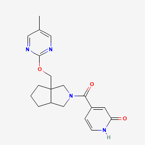 molecular formula C19H22N4O3 B6449615 4-(3a-{[(5-methylpyrimidin-2-yl)oxy]methyl}-octahydrocyclopenta[c]pyrrole-2-carbonyl)-1,2-dihydropyridin-2-one CAS No. 2549023-93-8