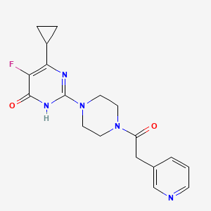 molecular formula C18H20FN5O2 B6449631 6-cyclopropyl-5-fluoro-2-{4-[2-(pyridin-3-yl)acetyl]piperazin-1-yl}-3,4-dihydropyrimidin-4-one CAS No. 2549035-37-0