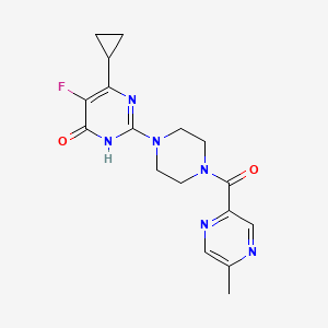 molecular formula C17H19FN6O2 B6449639 6-cyclopropyl-5-fluoro-2-[4-(5-methylpyrazine-2-carbonyl)piperazin-1-yl]-3,4-dihydropyrimidin-4-one CAS No. 2549052-96-0
