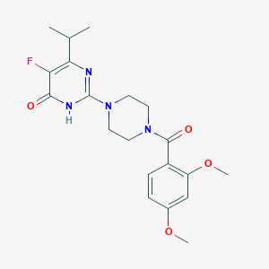 molecular formula C20H25FN4O4 B6449671 2-[4-(2,4-dimethoxybenzoyl)piperazin-1-yl]-5-fluoro-6-(propan-2-yl)-3,4-dihydropyrimidin-4-one CAS No. 2548985-38-0
