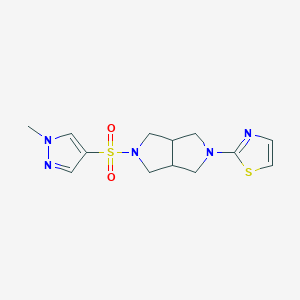 molecular formula C13H17N5O2S2 B6449694 2-{5-[(1-methyl-1H-pyrazol-4-yl)sulfonyl]-octahydropyrrolo[3,4-c]pyrrol-2-yl}-1,3-thiazole CAS No. 2549038-08-4
