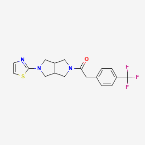 molecular formula C18H18F3N3OS B6449716 1-[5-(1,3-thiazol-2-yl)-octahydropyrrolo[3,4-c]pyrrol-2-yl]-2-[4-(trifluoromethyl)phenyl]ethan-1-one CAS No. 2548998-41-8