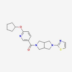 molecular formula C20H24N4O2S B6449732 2-(cyclopentyloxy)-5-[5-(1,3-thiazol-2-yl)-octahydropyrrolo[3,4-c]pyrrole-2-carbonyl]pyridine CAS No. 2549023-21-2