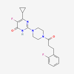molecular formula C20H22F2N4O2 B6449734 6-cyclopropyl-5-fluoro-2-{4-[3-(2-fluorophenyl)propanoyl]piperazin-1-yl}-3,4-dihydropyrimidin-4-one CAS No. 2549027-22-5