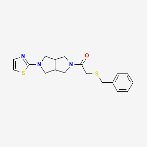 molecular formula C18H21N3OS2 B6449752 2-(benzylsulfanyl)-1-[5-(1,3-thiazol-2-yl)-octahydropyrrolo[3,4-c]pyrrol-2-yl]ethan-1-one CAS No. 2549021-12-5