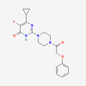molecular formula C19H21FN4O3 B6449760 6-cyclopropyl-5-fluoro-2-[4-(2-phenoxyacetyl)piperazin-1-yl]-3,4-dihydropyrimidin-4-one CAS No. 2549021-15-8