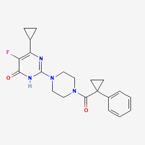 molecular formula C21H23FN4O2 B6449820 6-cyclopropyl-5-fluoro-2-[4-(1-phenylcyclopropanecarbonyl)piperazin-1-yl]-3,4-dihydropyrimidin-4-one CAS No. 2549005-28-7