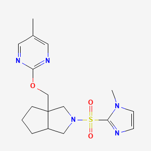 molecular formula C17H23N5O3S B6449823 5-methyl-2-({2-[(1-methyl-1H-imidazol-2-yl)sulfonyl]-octahydrocyclopenta[c]pyrrol-3a-yl}methoxy)pyrimidine CAS No. 2549002-40-4