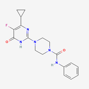 molecular formula C18H20FN5O2 B6449830 4-(4-cyclopropyl-5-fluoro-6-oxo-1,6-dihydropyrimidin-2-yl)-N-phenylpiperazine-1-carboxamide CAS No. 2549051-42-3