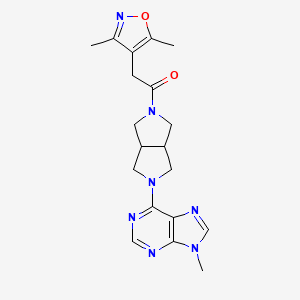molecular formula C19H23N7O2 B6449854 2-(3,5-dimethyl-1,2-oxazol-4-yl)-1-[5-(9-methyl-9H-purin-6-yl)-octahydropyrrolo[3,4-c]pyrrol-2-yl]ethan-1-one CAS No. 2548999-55-7