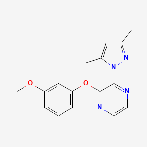 molecular formula C16H16N4O2 B6449894 2-(3,5-dimethyl-1H-pyrazol-1-yl)-3-(3-methoxyphenoxy)pyrazine CAS No. 2549039-76-9