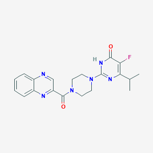 molecular formula C20H21FN6O2 B6449898 5-fluoro-6-(propan-2-yl)-2-[4-(quinoxaline-2-carbonyl)piperazin-1-yl]-3,4-dihydropyrimidin-4-one CAS No. 2548994-61-0